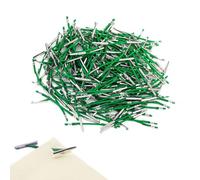 100 Pcs Treasury Tags, 45mm Paper Tags Fasteners with Plastic Ends, Portable String Binders, Elasticity Metal Treasury Set for Securing Loose Punched Paper & Documents