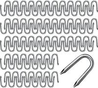 100 Pcs U Nails Netting Staple, 20mm/ 0.8 Inch Galvanised Staples for Fixing of Chicken Wire Mesh Chain Link Fence