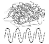 100 Pcs U Shaped Nails, Fencing U Staples, Galvanised Netting Staple Heavy Duty, Fence Chicken Wire Staples, for Garden Fencing Wire Mesh Cable Masonry Indoor Outdoor U Nails