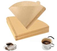 100 PCS Unbleached Coffee Filter Papers Size 02 | 4.7in Sides V-Shaped Drip Coffee Filters For 1-4 Cups, Size 02 Coffee Filter Papers For Coffee Makers And Machines