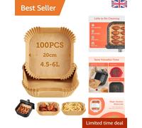 100 PCS Unbleached Non-Stick Air Fryer Liners - Perfect for 4.5-6L Baskets
