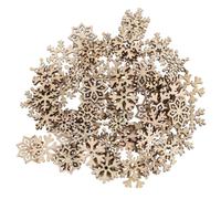 100 Pcs Unfinished Assorted Pattern Wooden Snowflake Ornament DIY Hanging Ornaments Embellishments for Winter Christmas Xmas Tree Craft Decorations