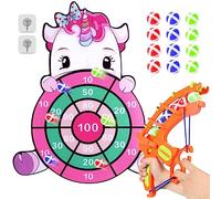 100 Pcs Unicorn Dart Board,Unicorn Gifts for Girls Age 3-12 Kids Dart Board Party Bag Fillers for Kids Girls Toys Age 4-12 Gifts for 3-12 Year Old Girls Game Autism Toys Pin The Horn on The Unicorns