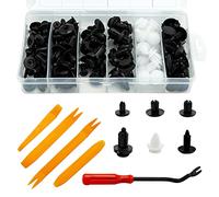 100 Pcs Universal Auto Trim Clips, Plastic Nylon Rivet Retainer Clips for Car Door Bumper Fasteners, with Panel Removal Pry Tool