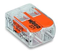 100 pcs UNIVERSAL QUICK CONNECTOR 2x0.2-4mm2 TRANSPARENT/ORANGE WAGO