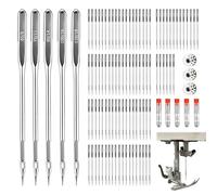 100 Pcs Universal Sewing Machine Needles for Singer Sewing Machine Needles Brother Sewing Machines Needles, 5 Sizes(65/9 75/11 90/14 100/16 110/18), Compatible with Singer,Brother,Varmax