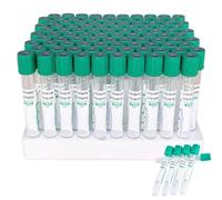 100 pcs Vacuum Blood Collection Tubes (3ml/5ml/10ml), Glass Heparin Lithium Blood Collection Tubes, with Green Screw Caps, for Laboratories, Scientific Research Units(3ml)