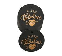 100 Pcs Valentine Heart/Round Labels Candy Bag Packaging and Decorative Gift Wrapping Accessories Cardstock Pendants Cardboard Labels