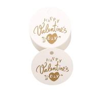 100 Pcs Valentine Heart/Round Labels Candy Bag Packaging and Decorative Gift Wrapping Accessories Cardstock Pendants Cardboard Labels