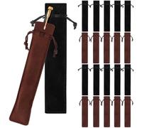 100 Pcs Velvet Drawstring Pen Sleeves, 1.4×6.9In Pencil Holder Bags, Multipurpose Protective Cases for Office, School