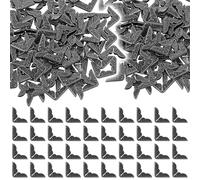 100 PCS Vintage Book Corner Covers, Metal Edge Protectors for Scrapbooking, Photo Albums, DIY Journals & Menu Cards - Gunmetal Decorative Angle Guards for Crafting-Black Nickel