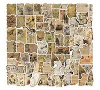 100 Pcs Vintage Journal Stickers Set, 100 Antique Patterns Scrapbook Stickers Distressed Edges Aesthetic Sticker for DIY Planners, Diaries Decoration(Burnt Collage)