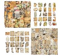 100 Pcs Vintage Journaling Sticker Set Aesthetic Stickers with Antique Patterns Distressed Edges Stickers for Scrapbooking DIY Planners Diaries Water Bottles Junk Journal Supplies (Burnt Collage)
