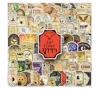 100 Pcs Vintage Potion Label Stickers, Waterproof Vinyl Decals for Scrapbook, Laptop, Journal, Bottle, Phone Case, DIY Halloween Witch Apothecary Magic Aesthetic Décor