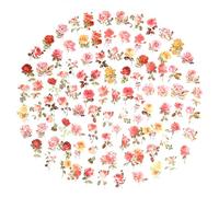 100 Pcs Vintage Rose Stickers, Floral Aesthetic Stickers, Transparent Sticker Clear, Floral Clear Botanical Flower Sticker for Scrapbooking, Laptop, Phone Case, Cards, DIY Crafts, Waterproof