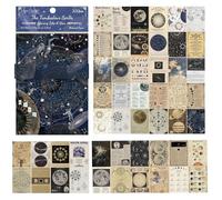 100 Pcs Vintage Scrapbooking Stickers, Retro Journaling Supplies, Astronomy Moons Scrapbooking, Art Craft Card Making
