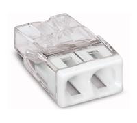 100 pcs WAGO 2-Way Quick Connector 2.5 Transparent/White