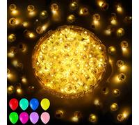 100 Pcs Warm White Balloon Light with Loop for Hanging, Mini Ball Lights Easter Egg LED Drinks Lights Round Tiny Led Light for Paper Lanterns Vases Birthday Party Event Wedding Decoration