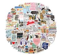 100 Pcs Waterproof Vinyl Reading Stickers, Cute Motivational Bookish Decals for Water Bottles Laptops Journals, Positive Quote Book Tok Presents for Kids Teens Teachers Book Lovers (Model A)
