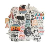 100 PCS Waterproof Vinyl Spiritual GOD Jesus CRISTIANOS Cross Faith Stickers Decal for JOURNALING for Kids. Bible Verse/Verses Quote. Place Sticker Accessories ON Water Bottle HYDROFLASK & Planner.
