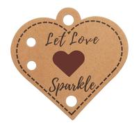 100 PCS Wedding Send-Off Sparkle Tags | "Let Love Sparkle", Sleeves Kraft Cards, Heart Shape, for Anniversary, Grand Exit, Engagement