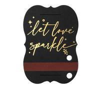 100 PCS Wedding Send Off Sparkler Tags, “Let Love Sparkle” Gold Foil Stamped Metallic Sparkler Sleeves with Match Striker Strips for Anniversary Parties Graduation Birthday Engagement Event