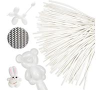 100 pcs White Balloons, 260 Balloons, Long Balloons for Tying - For Birthdays, School Events, Magic Shows, Restaurant Giveaways & Festival Crafts