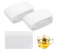 100 Pcs White Cotton Muslin Bags, Small Mesh Tea Coffee Filter Bags Reusable Drawstring Pouches for Spice Bag, Yogurt Straining, Cold Brew, Almond Milk & Loose Leaf Tea, Set of 100（7CM*9CM）