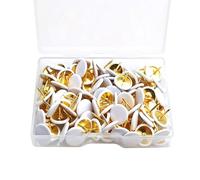 100 Pcs White Drawing Pins, Round Head Thumbtacks