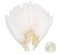 100 Pcs White Feathers, White Feathers for Crafting, Natural Goose Feathers for Fantasy Ornament Dream Catchers Earring Wedding Party DIY Art Crafting Gift Box Filling Decoration, 10-15cm