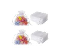 100 Pcs White Mini Sheer Organza Gift Bags, 2x3 Breathable Storage Bag with Drawstring, Mesh Bags for Wedding Favor Party Pouch, for Party, Jewelry, Christmas, Festival, Bathroom Soaps
