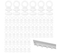 100 Pcs White Plastic Curtain Hooks, Curtain Track Gliders for Pencil Pleat, Net, Shower Curtains Durable Curtains Runners and Sliders Accessories (White) (100PCS)