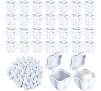 100 Pcs White Savers Plastic School Tooth Holders for Boys and Girls Fairy Box Tooth Holders for Kids Keepsake Goodie Bag Fillers Party Favor Dentist Office, 0.6 x 0.75 x 0.6 Inch