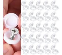 100 Pcs White Screw Cover Caps, Plastic Hinged Screw Covers for Furniture, Cabinet, Cupboard, Wardrobe, Durable and Easy to Use Plastic Screw Caps