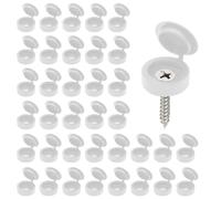 100 Pcs White Screw Cover Caps, Smooth Finish White Screw Caps for Concealing Unsightly Screw Heads, Universal 10mm Size Fits Most Screws, Ideal for Furniture Assembly, DIY Projects Professio