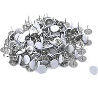 100 Pcs White Thumb Tacks Flat Rounded 11mm/0.43" Nailhead L13mm/0.51" Decorative Pin Push Pins Home/Office for Bulletin Board,Notice Board/Map Nails,Adhesives and Fasteners
