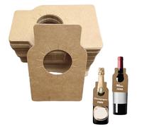 100 Pcs Wine Bottle Tags White Wine Cellar Rack Labels Blank Champagne Wine Bottle Labels Reusable Bottle Neck Tags for Wine Racks and Cellar Organise (Paper)