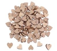 100 Pcs Wooden Hearts for Crafts Small Wood Hearts Cutout Slices Heart Sign Tag for Valentine's Day, Birthday Party, Wedding Guest Book Decoration(0.39 Inch)