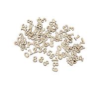 100 Pcs Wooden Numbers, 0-9 Convenient Portable Mini Unfinished Unpainted Unique Design Wooden Clock Numbers, Nature Wooden Numbers for DIY Project, Spelling Games