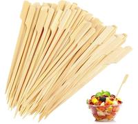 100 PCS Wooden Skewers,12CM Bamboo Kebab Sticks for BBQ,Grilling & Fruit Skewers,Small Skewer Burger Stick Wood,Food Safe Mini Skewer Sticks for Burgers,Kebabs,Cocktails&Party Platters(Natural Bamboo)
