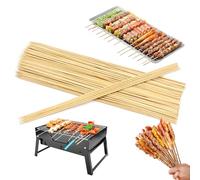 100 Pcs Wooden Skewers Sticks BBQ Roasting Sticks Set 30cm for Meat Vegetables Fruit Party