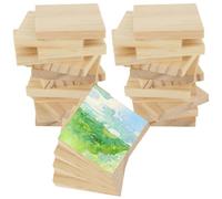 100 PCS Wooden Squares for Crafts, 2 x 2 Inch Natural Blank Wood Square Blocks, 1/4 Inch Thick for Crafts, Wood Burning, Laser Engraving, and DIY