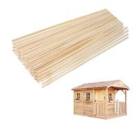 100 Pcs Wooden Sticks Balsa Wood Sticks Natural Wooden Square Dowel Stick for Carving Craft DIY Model Making Woodcraft Decorations (3 x 3 x 305 mm)