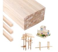 100 Pcs Wooden Sticks for DIY Crafts, Balsa Wood Bamboo Sticks Square Dowels for Art, Model Making (3 x 3 x 300 mm)