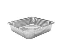 100 PCS x 2000 ML Square Aluminium Foil Trays With Lids Heavy Duty Foil Pans Disposable Tin Foil Trays Foil Food Containers For Cooking Broiling Baking Cake Food Storage Takeaway (9" x 9" x 2")