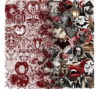 100 Pcs Y2K Gothic Stickers Set, Goth Stickers for Adults, Witchy Aesthetic Vinyl Decals with Dark Roses, Crystal Balls & Spell Books for Journaling, Scrapbooking, Laptop, Phone Case Decoration