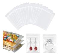 100 Pcs Ziplock Bags, 5 x 7 cm Small Plastic Bags, Clear Storage Pouches Resealable, Poly Zip Lock Bag, for Kitchen Storage, Jewellery, Diamond Painting, Small Cookies and Sweets