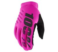 100 Percent Brisker Cold Weather MTB Gloves Neon Pink