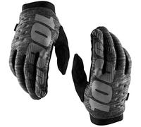 100 Percent Brisker Mens MTB Gloves - Grey, XL / 100% Cold Weather Full Finger Mountain Bike Mitten Mitt Glove Pair Bicycle Cycling Cycle Ride Insulated Winter Trail Enduro Moto MX Hand Wear