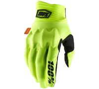 100 Percent Cognito Fluorescent Yellow/Black Full Finger Men's Small Gloves